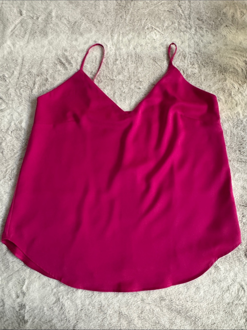 Express Fuchsia Satin V-Neck Cami
